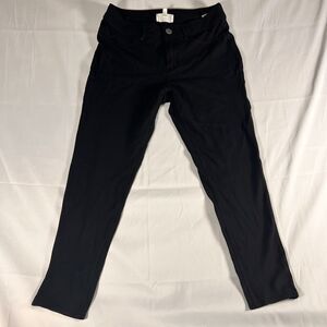 Seven7 Pants Women 12 Black High Rise Flat Front Skinny Stretch Pockets